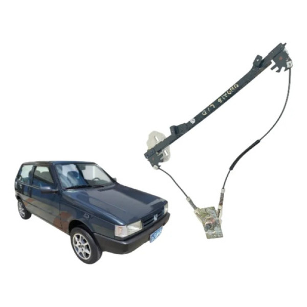 Máquina Vidro Manual Lado Direito Fiat Uno 2 Porta 85/2012