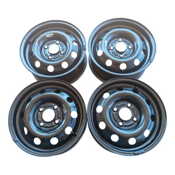 Jogo De Roda Ferro Aro 14 Original Ford Fiesta Focus Ka Preto